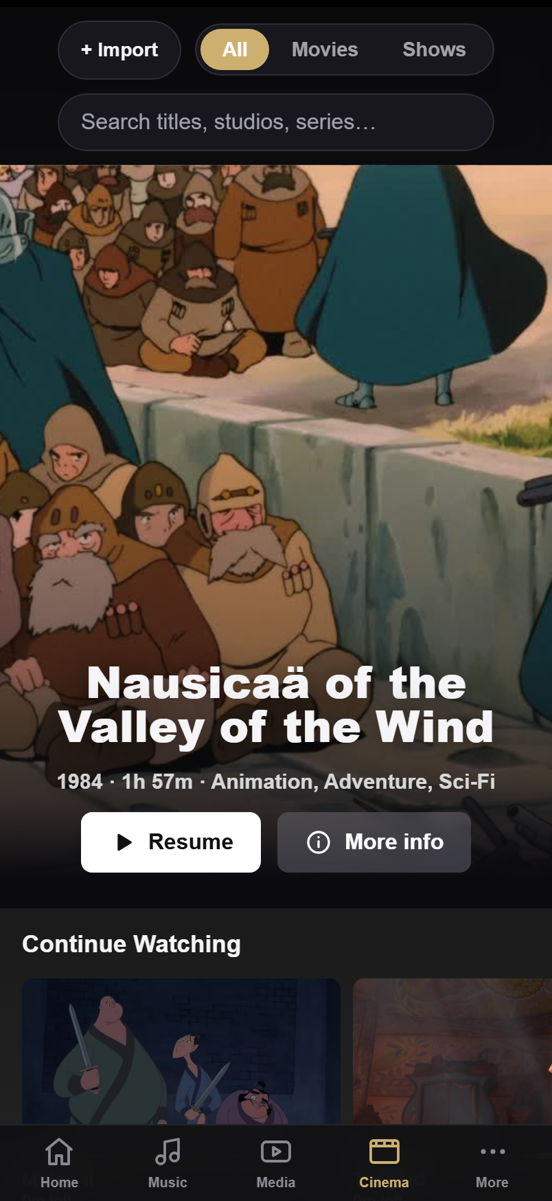 Cinema on mobile