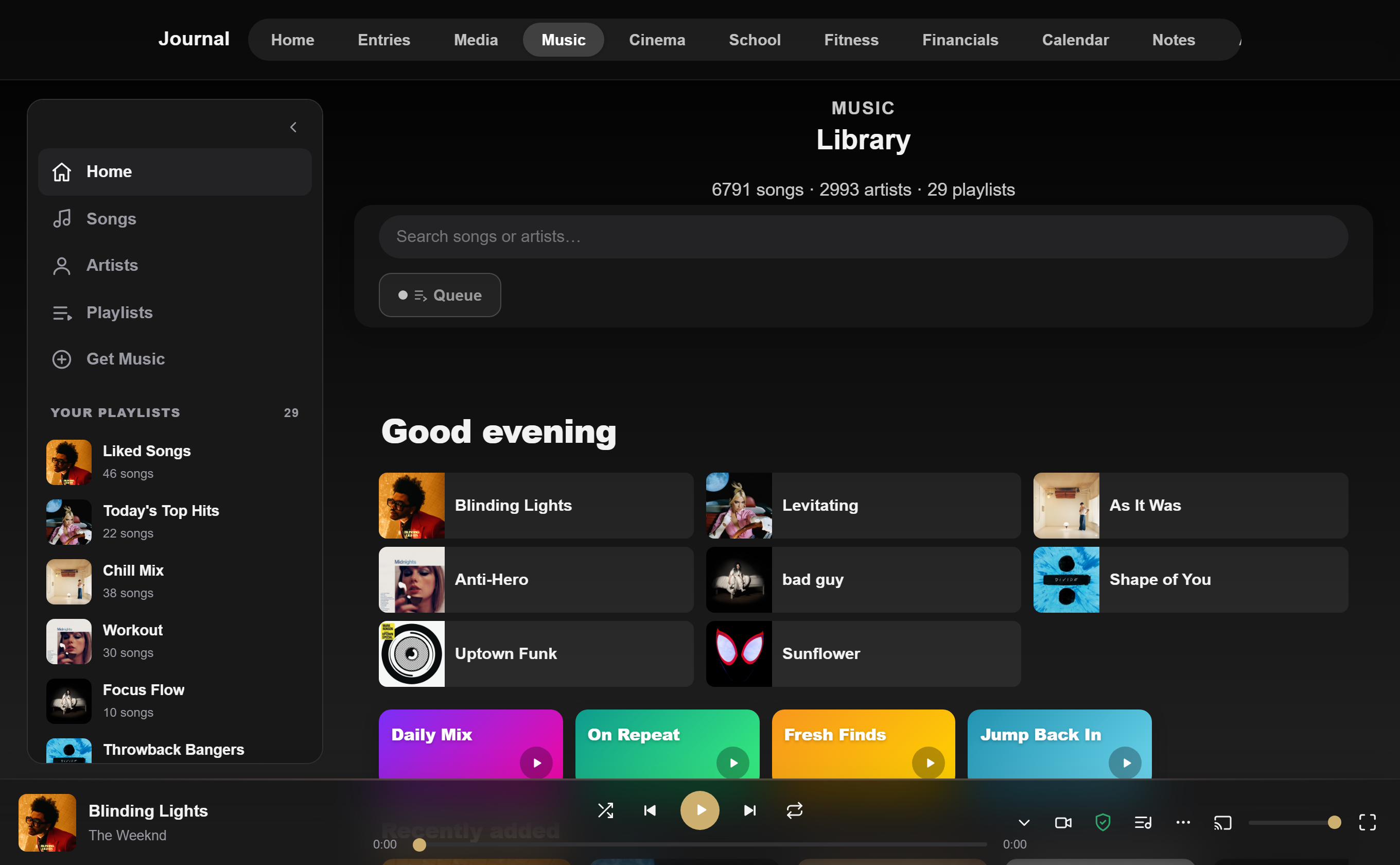 Journal personal media app preview