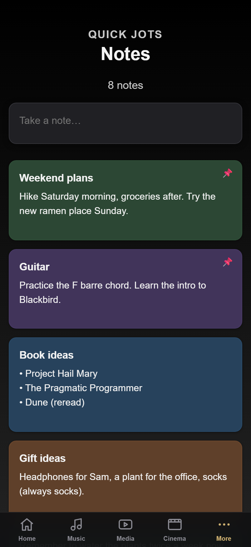 Notes on mobile