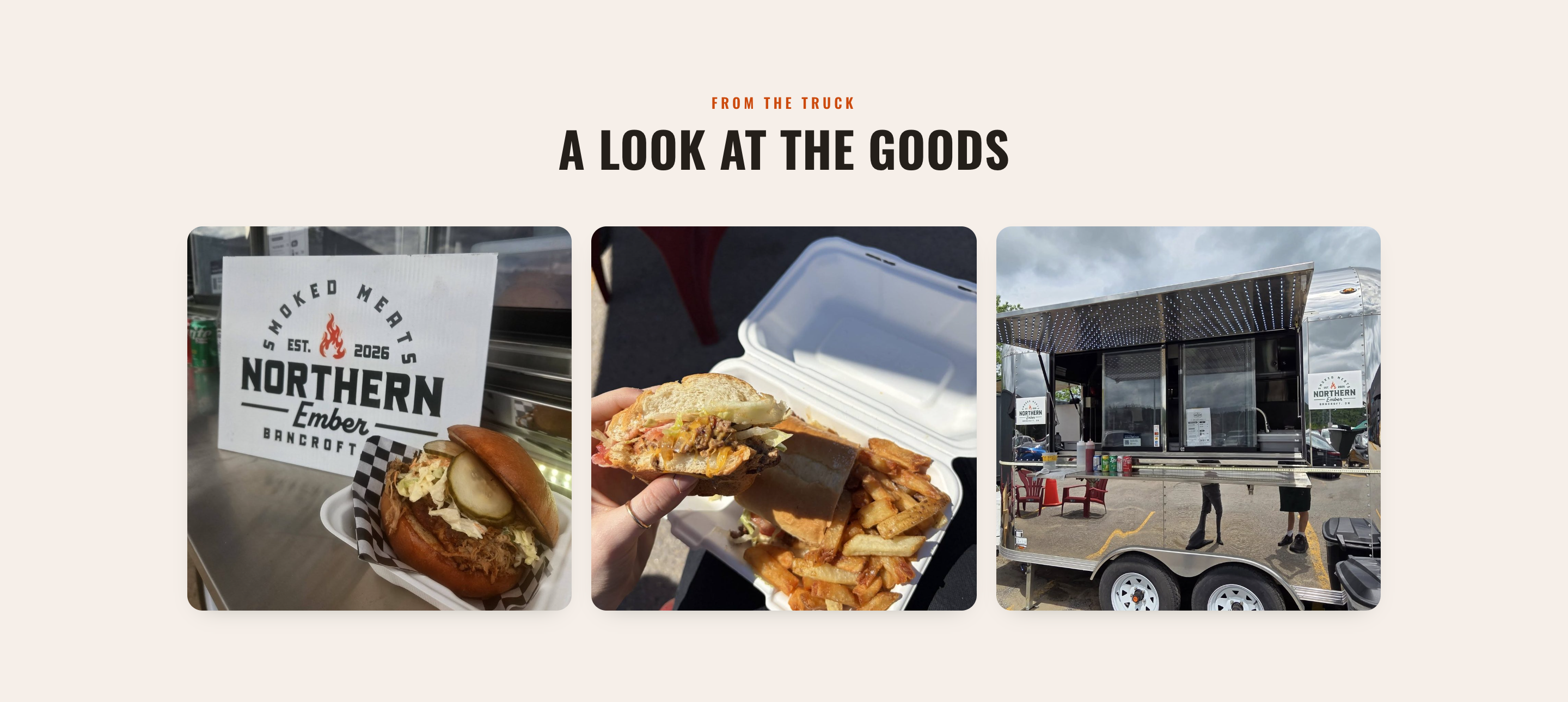 Northern Ember photo gallery of food and the truck