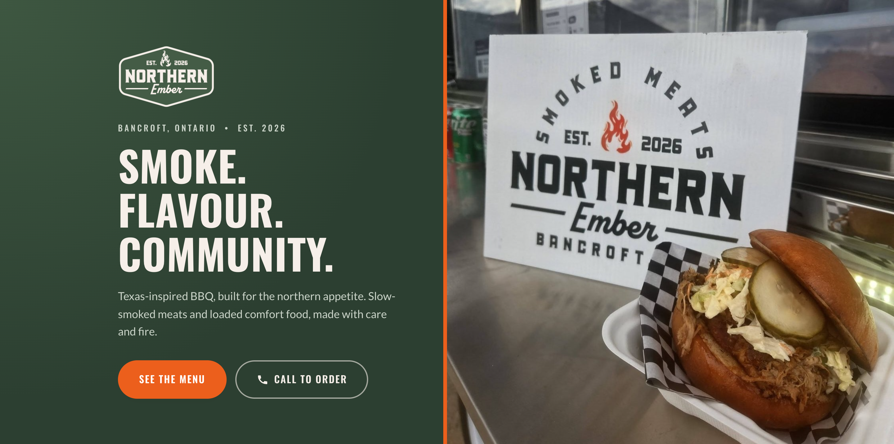 Northern Ember Smoke BBQ website preview