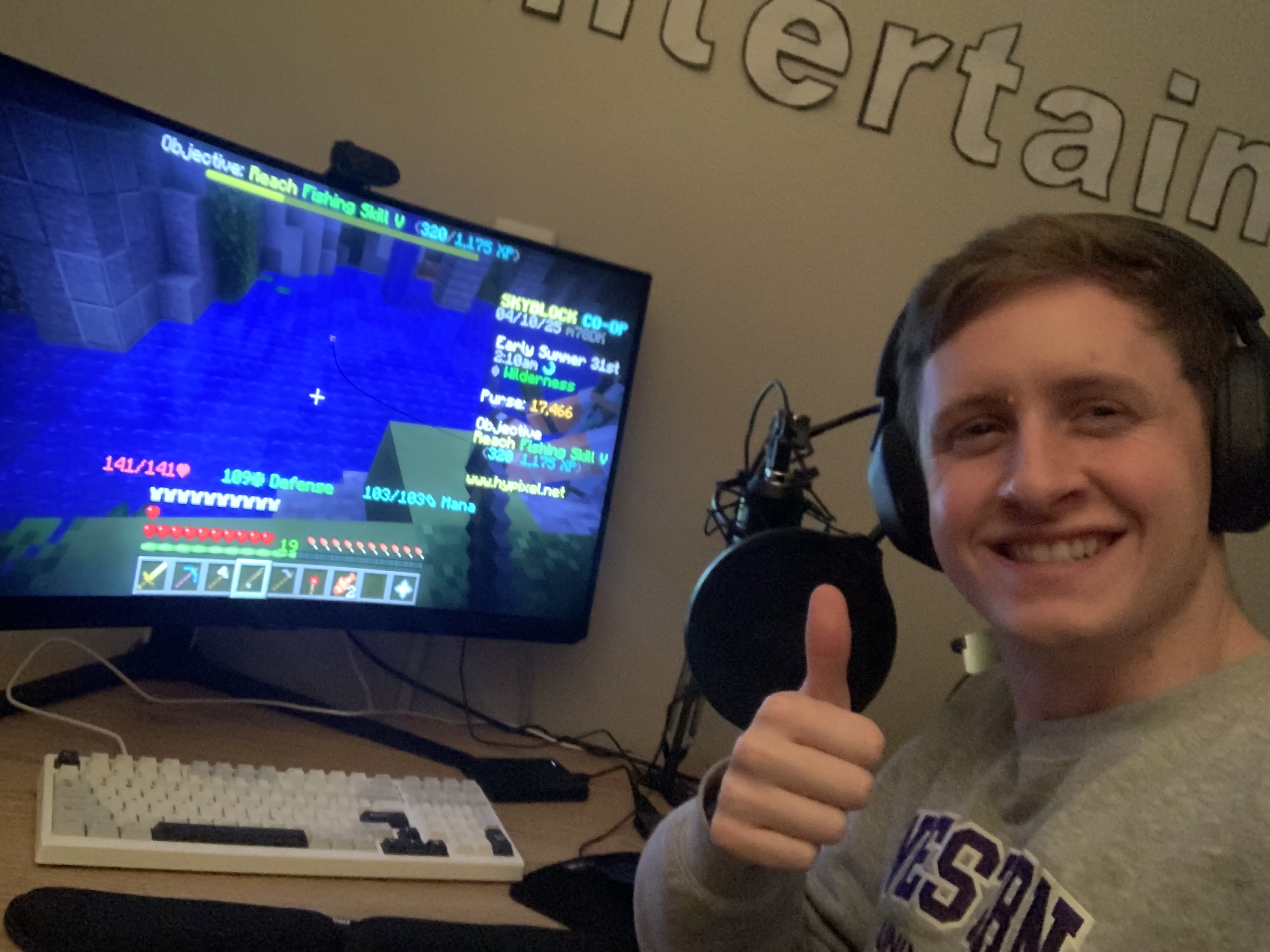 Personal computer setup being used for gaming
