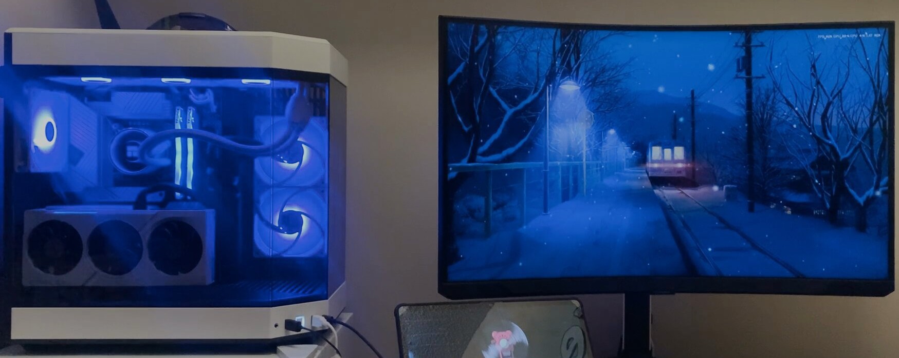 Custom desktop PC setup in my residence room
