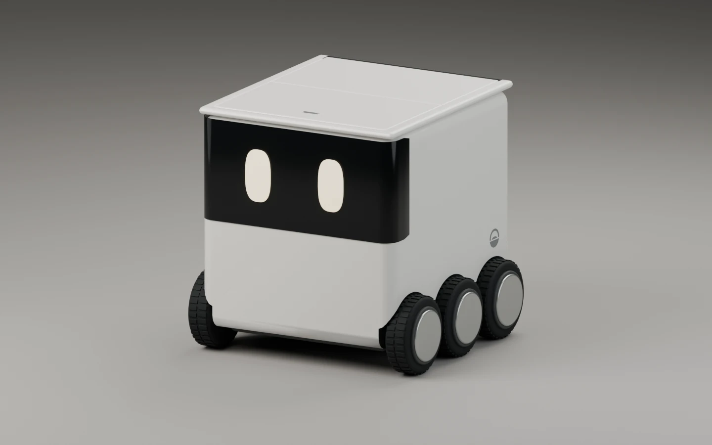 Blender render of the expressive six-wheel Outdoor Utility Robot.
