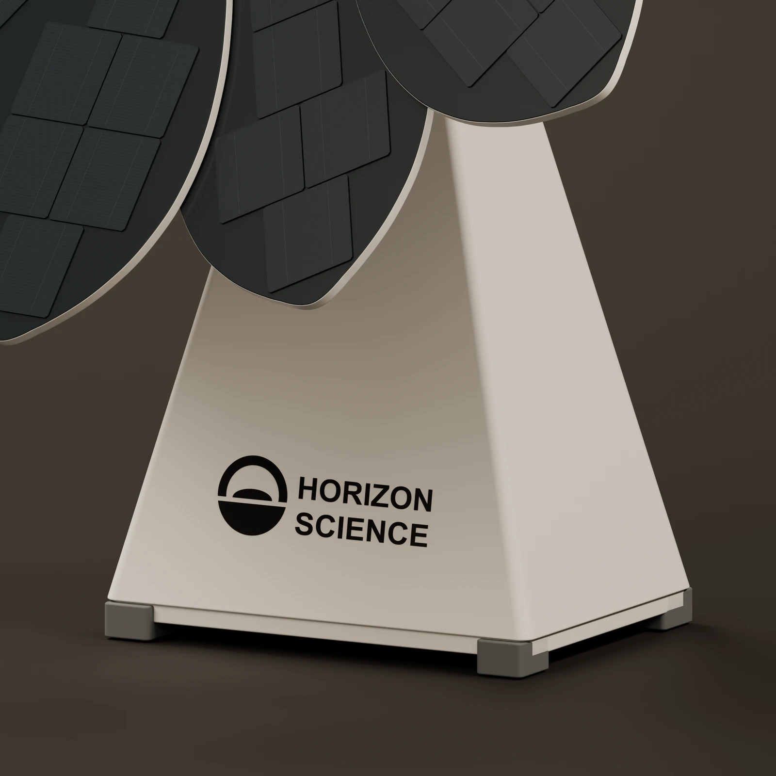 Detail of the tapered rectangular base and Horizon Science mark
