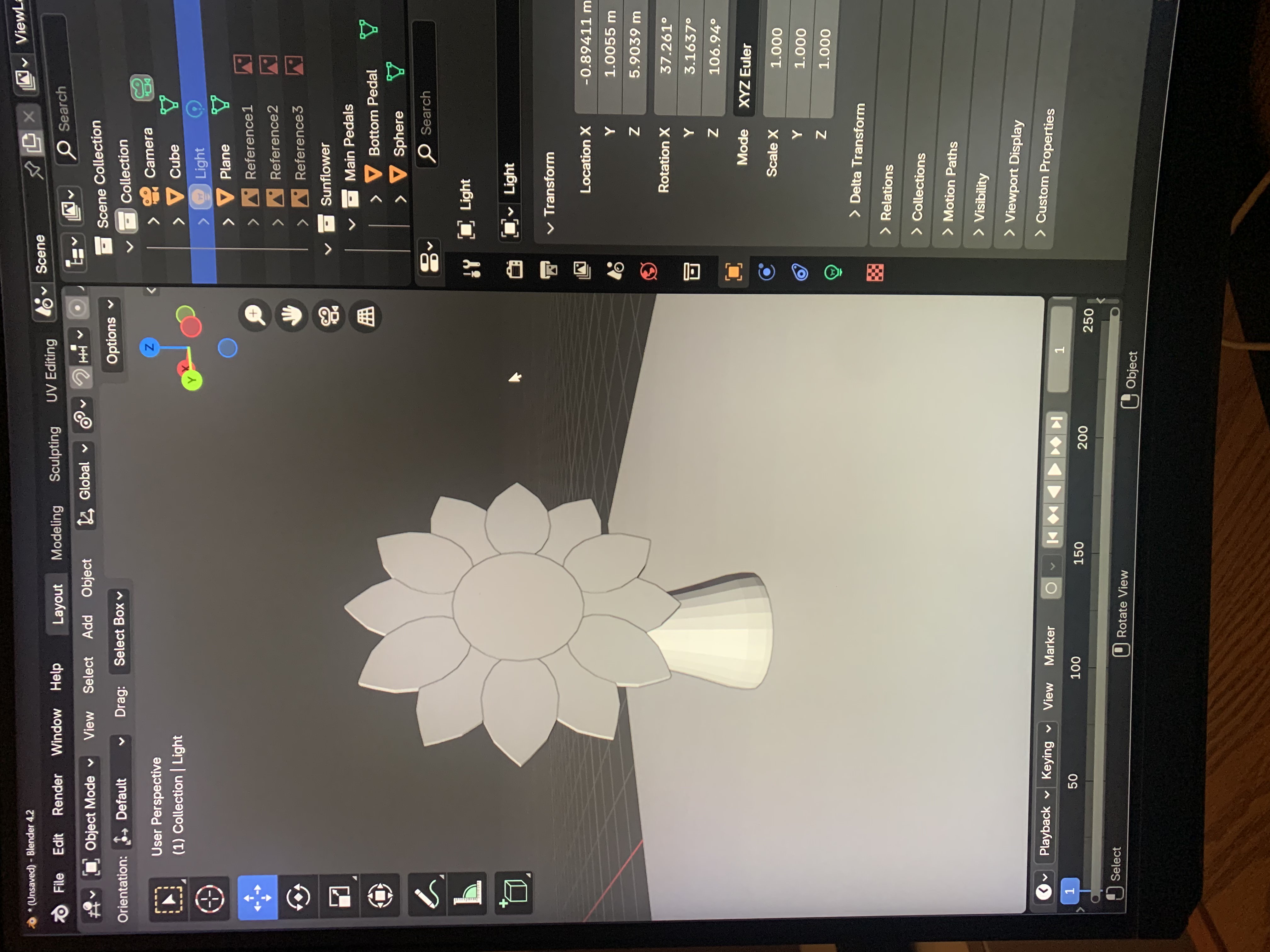 Blender model of the Sunflower Solar Panel