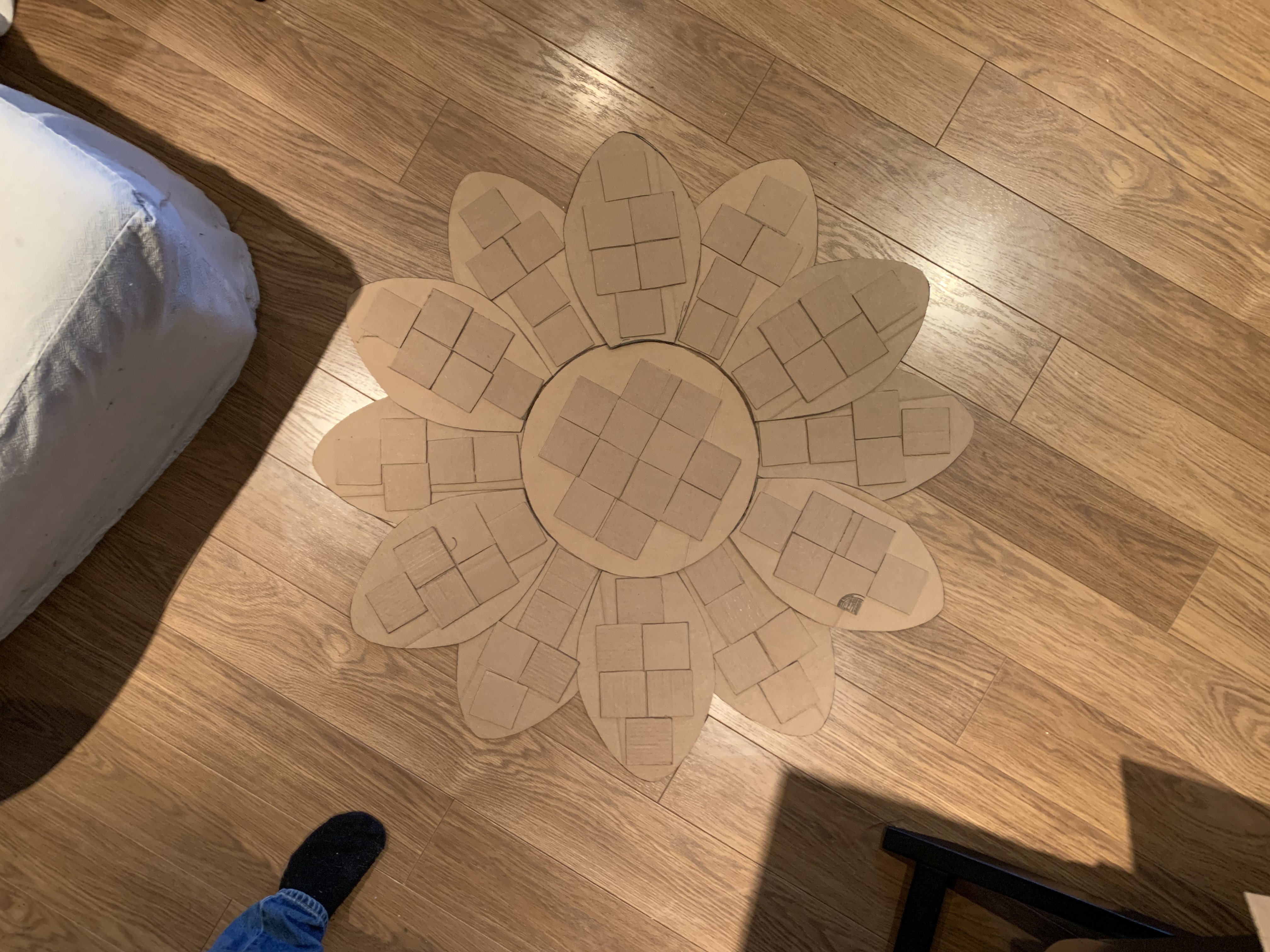 Cardboard solar panel mockup